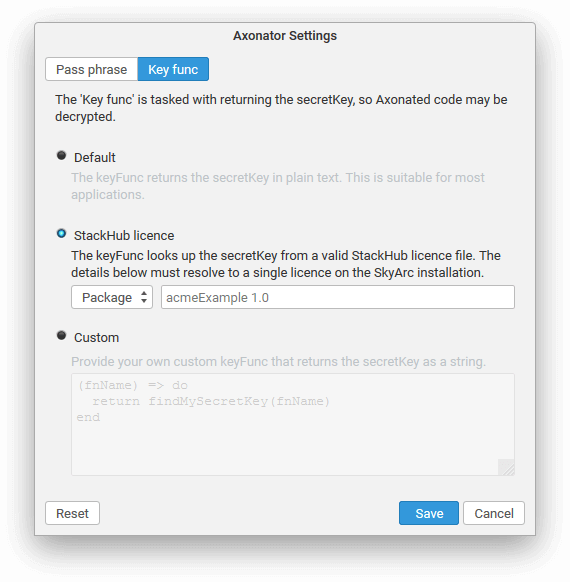 AxonatorUI KeyFunc Settings